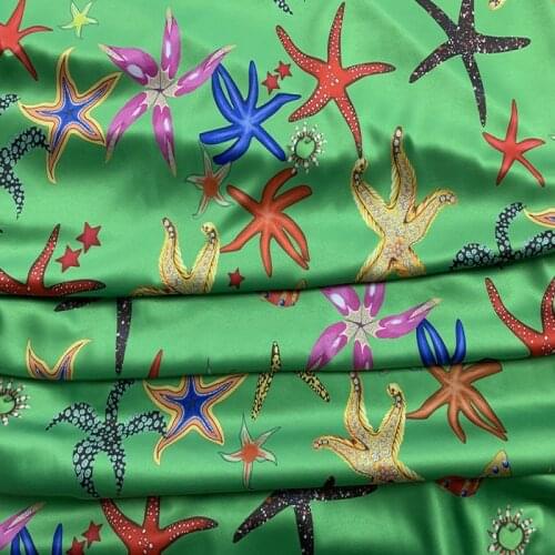 2021 Hot Green Digital Printing Fabric 100% Polyester Textile Fabric for DIY Sewing of Dress Shirt Home Accessories by Meter