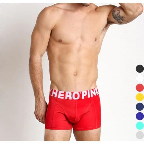 2019 new arrival brand Pink Hero cotton underwear Three-dimensional cut mens solid boxers Comfortable Male Underpants