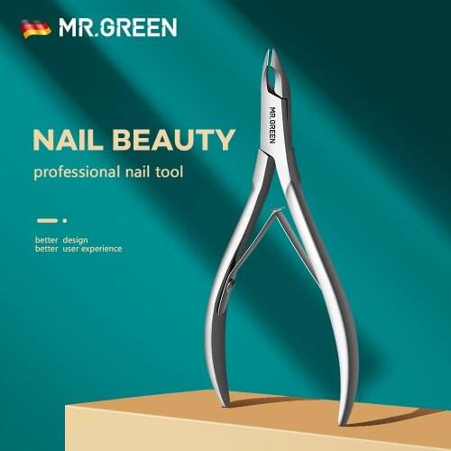 MR.GREEN Manicure Tools Cuticule Removers Profesional Herramientas Nail Cutter Stainless Steel Nippers Pushers Scissors Quality