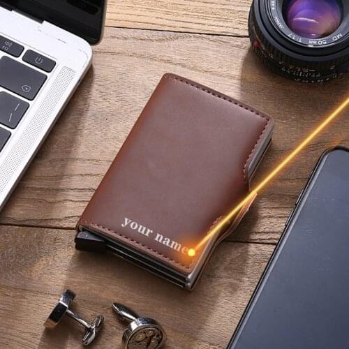 SEMORID Retro Leather Card Holder Wallet Mens Brand Rfid Black Magic Tri-Fold Leather Ultra-Thin Mini Wallet small money bag ma