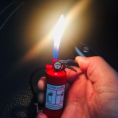 Torch Metal Fire Extinguisher Lighter Turbo Free Fire Refillable Butane Gas Lighter Jet Creative Inflated Cigar Cigarette Toys
