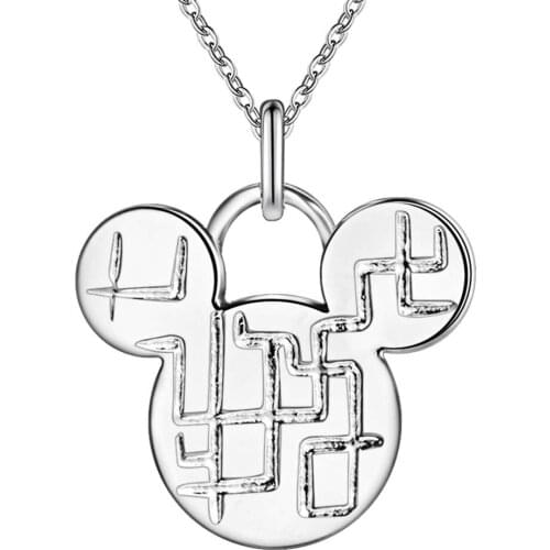 Cute mice head silvery silver plated Necklace New Sale silver necklaces & pendants /PUDACIXG EUUGJMAP