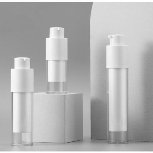 2021 New 15ml 30ml 50ml Vacuum Pressure Emulsion Bottle With Lotion Pump On Travelling Cosmetic Packaging Empty Airless Case