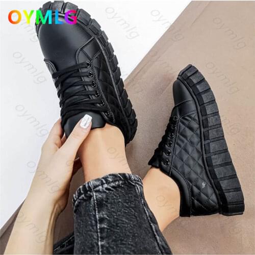 2021 autumn and winter new black canvas shoes womens thick-soled casual lace-up low-top ins tide board shoes wish