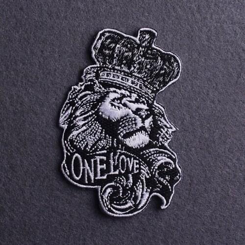 King Lion Patch Embroidered Patches For Clothing Skull/Punk Patch Iron On Patches For Clothes Orangutan Stickers Clothes Stripe