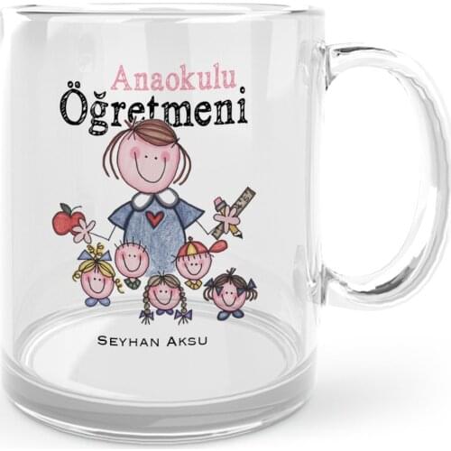 Personalized Nursery School Teacher Glass Mug Cup-2