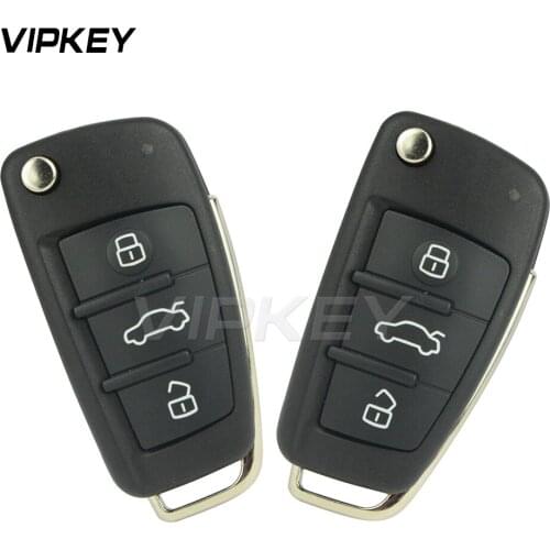 Remotekey 2pcs 8P0 837 220 D 3 button for Audi A4 2004 2005 2006 2007 2008 Flip remote car key shell