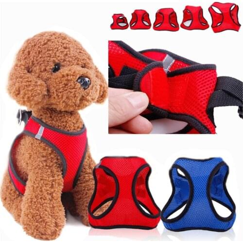 Adjustable Nylon Mesh Dog Collar Dog Harness Vest Dogs Supplies Dog Pet Outdoor Walk Out Harness For Small Medium Large Dogs