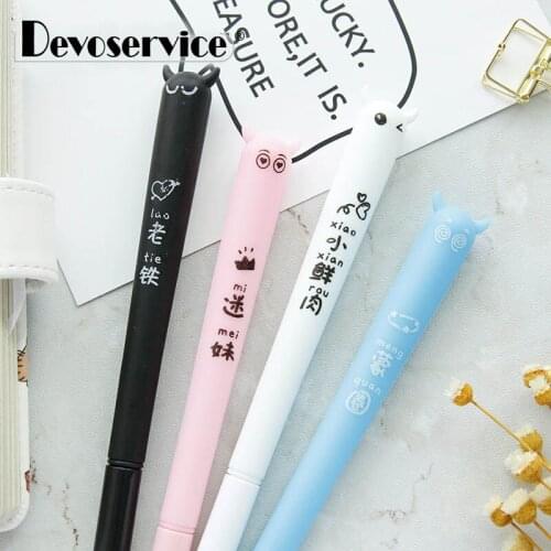 1Pcs Creative Gel Pen Cute Devil Shape Pen Fine Point 0.5mm Black Refills Signature Pen For Students Office School Supplies