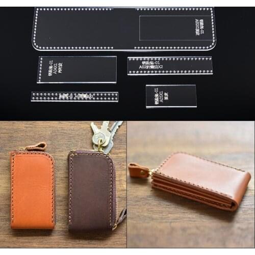 DIY leather craft Handmade Key storage bag sewing pattern Acrylic template 9.5*5.5*1.5cm