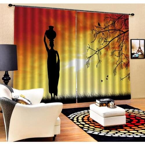 Sunset curtains 3D Window Curtain Dinosaur print Luxury Blackout For Living Room yellow curtains blackout curtain