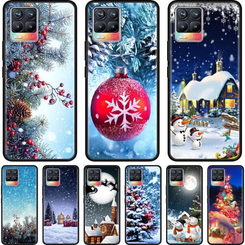 Snow Merry Christmas Silicone Phone Case for Realme 8 7 6 5 Pro XT GT Neo Cover for C21 C20A C15 C11 C3 X50 X7 Pro Ultra Coque