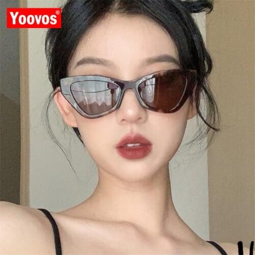 Yoovos Cateye Sunglasses Women 2021 Small Frame Trendy Brand Design Glasses Plastic Fashion Vintage Sun Glasses for Female UV400
