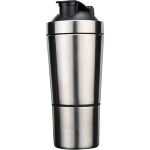 Stainless steel shake cup protein powder fitness water cup with scale kettle enzyme cup stir meal replacement cup