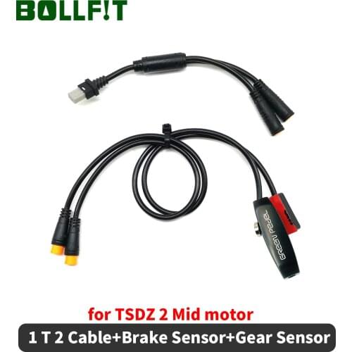 TSDZ 2 Gear Sensor Shift Sensor Brake Sensor Y-Splitter 1 T 2 Cable E Bike Replacement Gear Sensor for TongSheng Mid Drive Kit