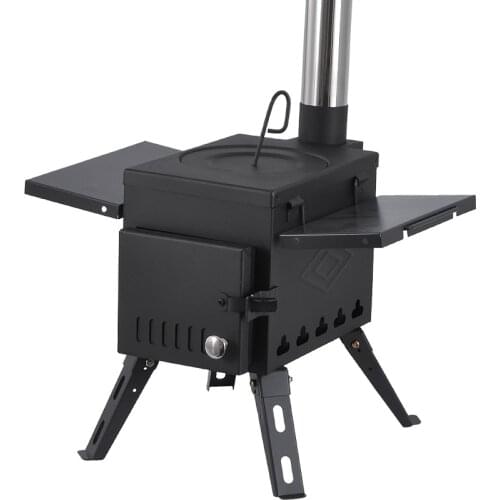 Outdoor Firewood Stove Portable Picnic Equipment Multi-functional Carbon Steel Camping BBQ Folding Foldable Cooking Stove S Size