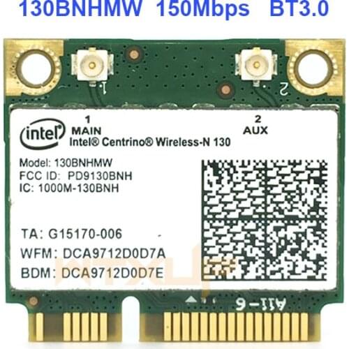 Wlan Wireless-N 130 wifi Bluetooth Adapter Mini PCI-E BT 3.0 802.11n wi-fi card for Intel Centrino 130BNHMW