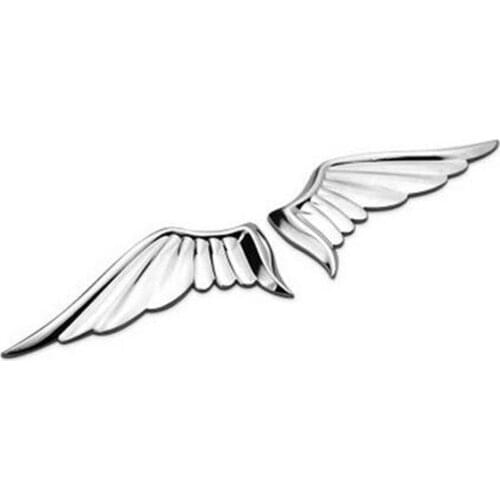 Car Sticker Funny 3D Metal Angel Wing Car Sticker Emblem Badge For Universal Cars Moto Bike Decorative Accessories Jdm Sticker