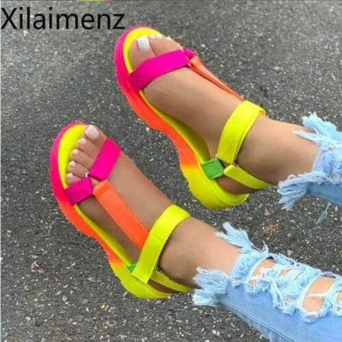 2021 Women Sandals Summer Shoes Woman Peep-toe Comfortable Sandals Slip-on Flat Casual Shoes Female Sandalias