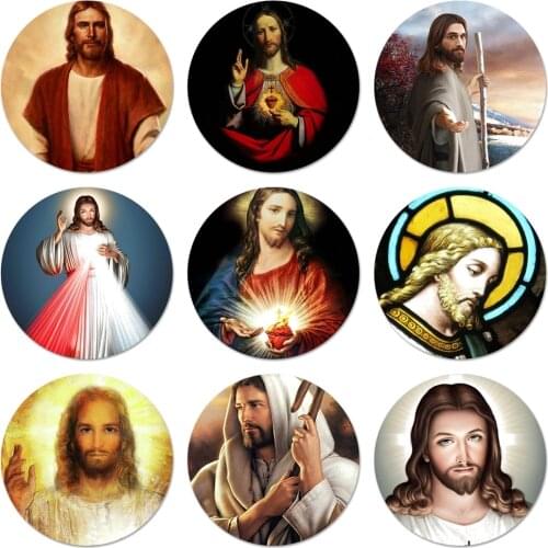 58mm Jesus Christ God bless you Badge Brooch Pin Accessories For Clothes Backpack Decoration gift