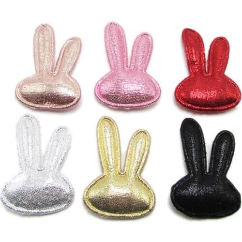 10-100Pcs Bright Flannelette Cute Rabbit Padded Appliqued DIY Craft Supplies Kids Hair Pin Clip Accessorie Embossing Ornaments
