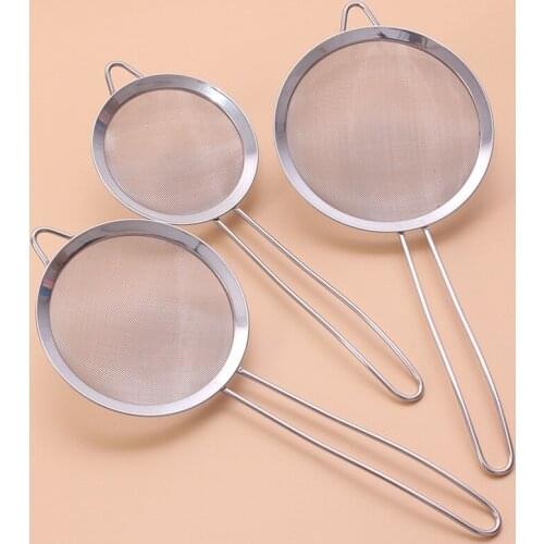 3pcs/set Stainless steel Wire Fine Mesh Oil Strainer Flour Colander Sieve Sifter Pastry Baking Tools kitchen accessories