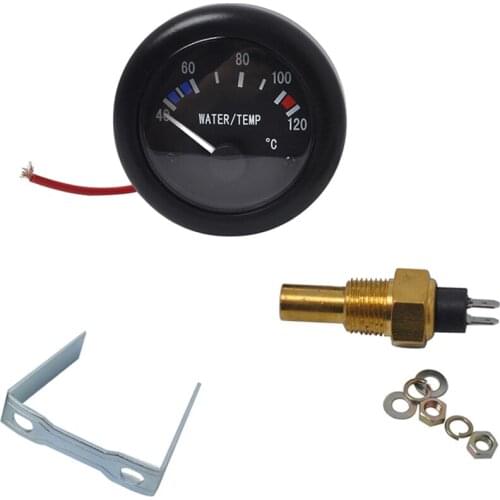 52mm 2'' Boat Water Temp Gauge Meter 40-120℃ & NPT3/8 Sensor