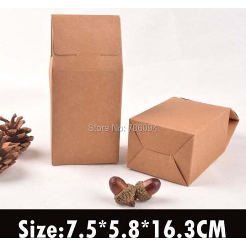 7.5x5.8x16.3cm Hot Natural Brown Kraft Paper Biscuit Box,Cookie Box,Paper Gift Packaging Box,Treat Box 80pcs/lot