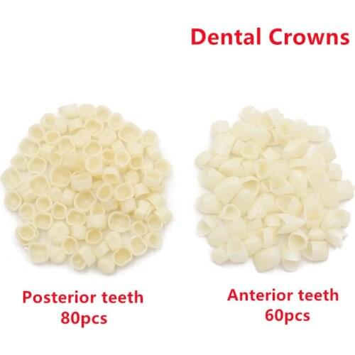 80Pc/pack Dental Crowns Oral Teeth Whitening Anterior Molar Crown Resin Porcelain Temporary Teeth crown Dental Lab Dentist Tools
