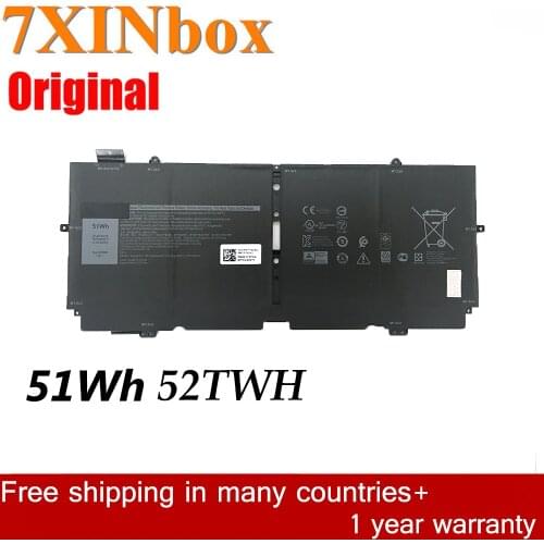7XINbox 51Wh 7.6V 52TWH Original Laptop Battery For Dell XPS 13 7390 2in1 XPS 13 7390 2-in-1 XPS 13-7390-D1705TB Series Notebook