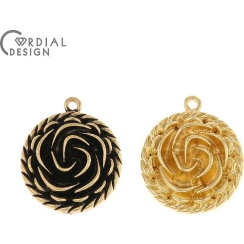 Cordial Design 50Pcs 23*27MM Earrings Accessories/DIY Charms/Flower Shapes/Hand Made/Pendants/Jewelry Findings & Components