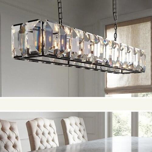 American retro minimalist lamp post modern Nordic designer living room dining room study dining room round K9 crystal chandelier