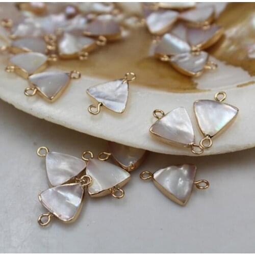 2pcs/lot 12mm Natural white Shell Pearl Charms geometric irregular triangle pearl Beads For DIY handmade jewelry Accessories