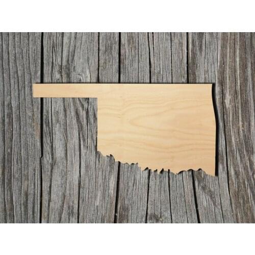 Wood Cutout Shapes Oklahoma State - Multiple Sizes - Laser Cut Unfinished