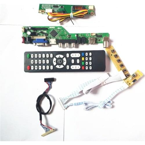 For LP171WX2-TLA1/TLA2 LVDS 1CCFL 30Pin LCD monitor HDMI-Compatible VGA USB AV RF keyboard+Remote+Inverter T.V56 drive board