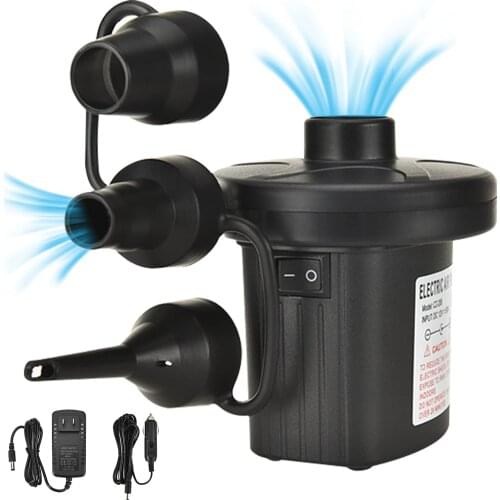 Electric Air Pump Inflator Air Compressor Portable For PVC Boat Mattress Inflatable Pool Raft Bed Car Outdoor Camping Inflator