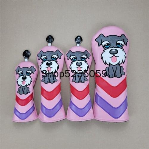 Cute Dogs Golf Club Driver Fairway Wood Hybrid UT Headcover Exquisite Embroidery Sports Golf Club Accessories Equipment