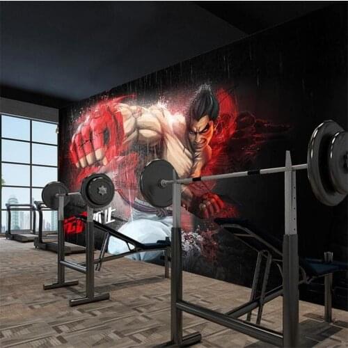 Customized wallpaper 3d personality creative taekwondo boxing mural yoga martial arts gym background wall decoration painting