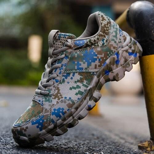 Camouflage Men Running Shoes Comfortable Athletic Sport Sneakers Mens Trainers Anti Slip Camo Walking Sneakers Army Shoes Man