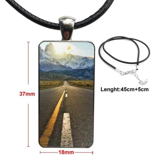 Necklace With Steel Plated Glass Cabochon Choker Long Pendant Rectangle Necklace For Women Gift Daily Motivation In Gymaaholic