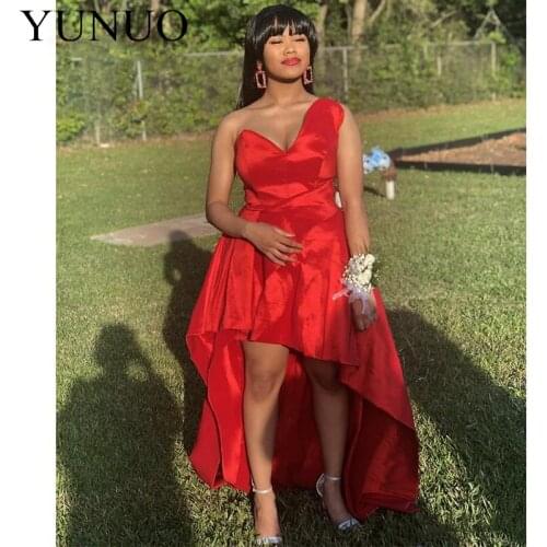 Short Front Back Long Girls Graduation Dresses Sweetheart Red Prom Dresses High Low Homecoming Gowns vestido gala