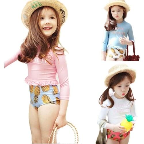 Two Pieces Baby Girls Swimwear New Children Fruit Macrame Swimsuit for Girl Kids Summer Beach Bath Suit Toddler Swimming Wear