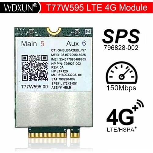 Lt4120t Snapdragon X5 LTE T77W595 796928-100 4G WWAN M.2 150Mbps LTE Modem For HP Elite x2 840 850 G3 640 650 645 G2