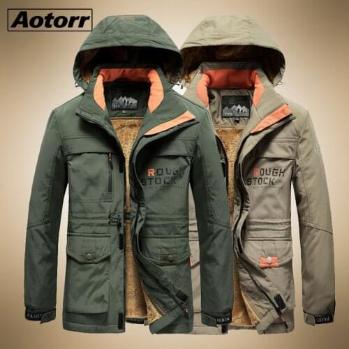 Mens Military Tactical Thick Parkas Men Winter Multi-pocket Waterproof Jacket Male Windproof Casual Outwear Velvet Warm Coat