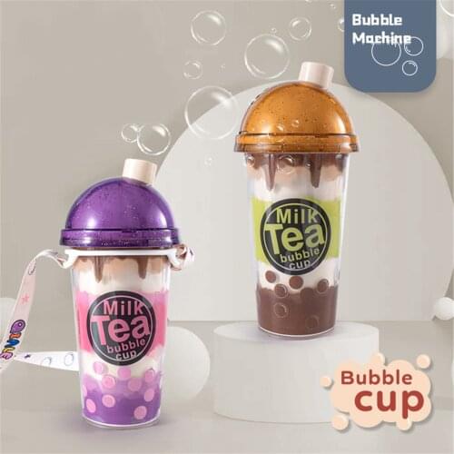 Music Milk Tea Bubble Cup One-click Portable Bubble Machine Wedding Automatic Bubble Blower Maker For Bath Kids Children Party