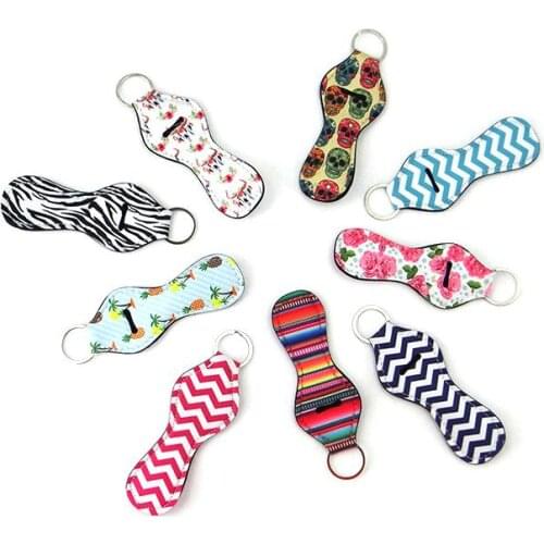 Neoprene Chapstick Holder Keychain Girl Chapstick Lipstick Keychain For Sale Gift Favors Valentines Gift Durable SN1132
