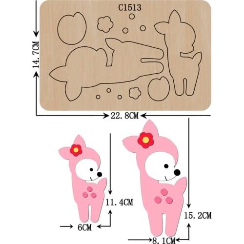 New deer Wooden die Scrapbooking C-1513 Cutting Dies Multiple sizes