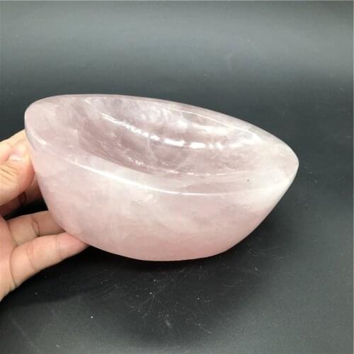 1.5kg Natural pink rose quartz stone bowl quartz crystal ashtray for home decoration gift
