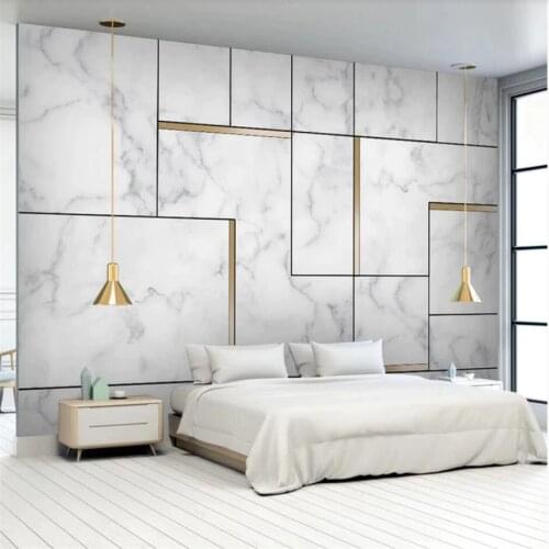 Custom wallpaper 3D stereo photo murals papel de parede Nordic simple personality marble geometry gold TV background wall paper