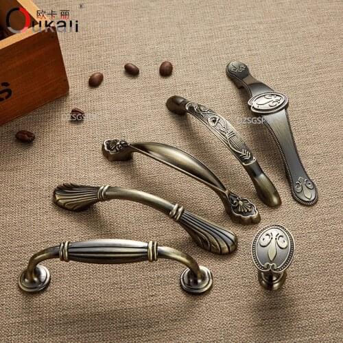Kitchen Cupboard Handles Knurled Zinc Alloy Drawer Cabinet Pulls Antique Bronze Furniture Closet Hardware Case Knob